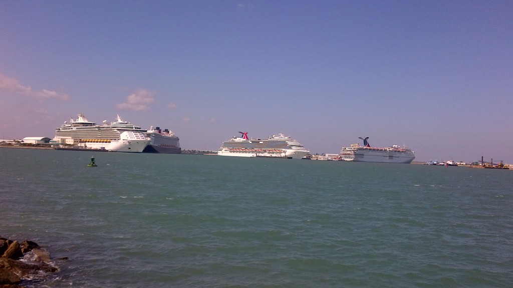 Four Ships docked at Port Canaveral